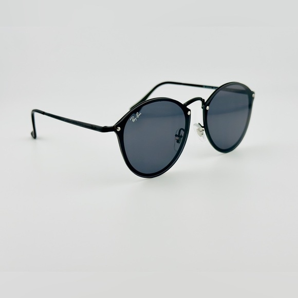 Ray-Ban Blaze Round Sunglasses RB3574N Matte Black Frame Dark Gray Lenses UNISEX - Picture 4 of 11